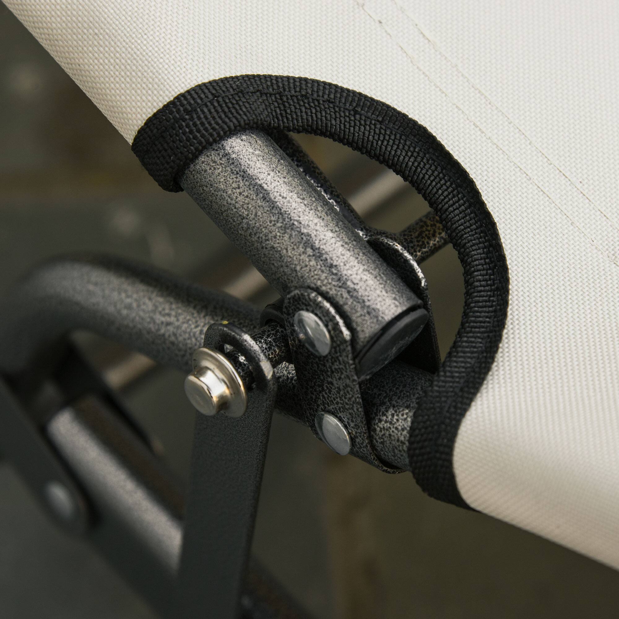 Alt View 8. Outsunny - Folding Chaise Lounge Chair for Outside, 2-in-1 Tanning Chair with Pillow & Pocket, Adjustable Pool Chair for Beach - Cream White.