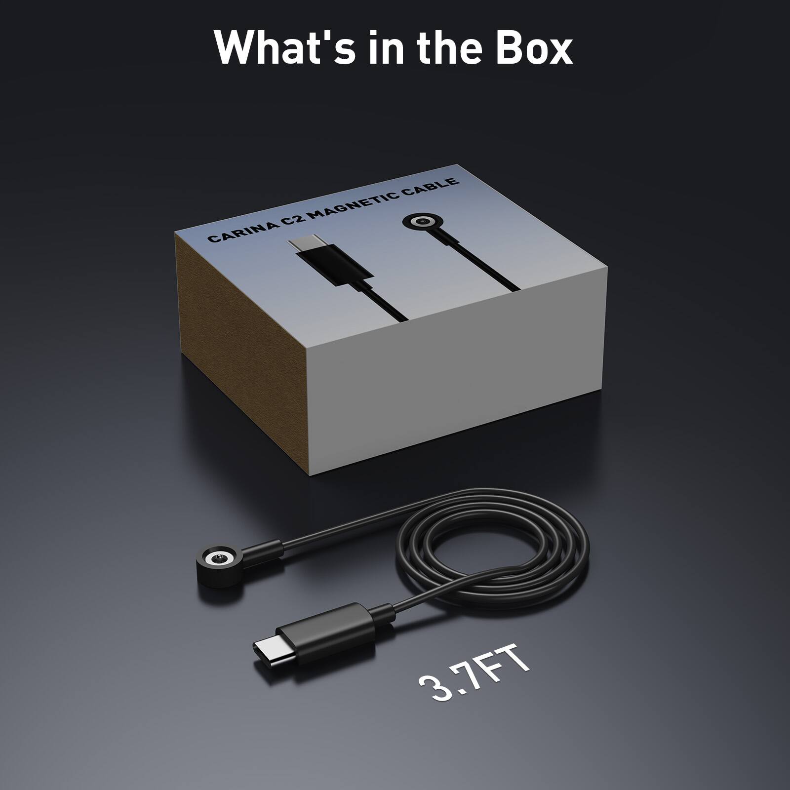 What's in the Box  
CABLE C2 MAGNETIC CARINA 3.7FT