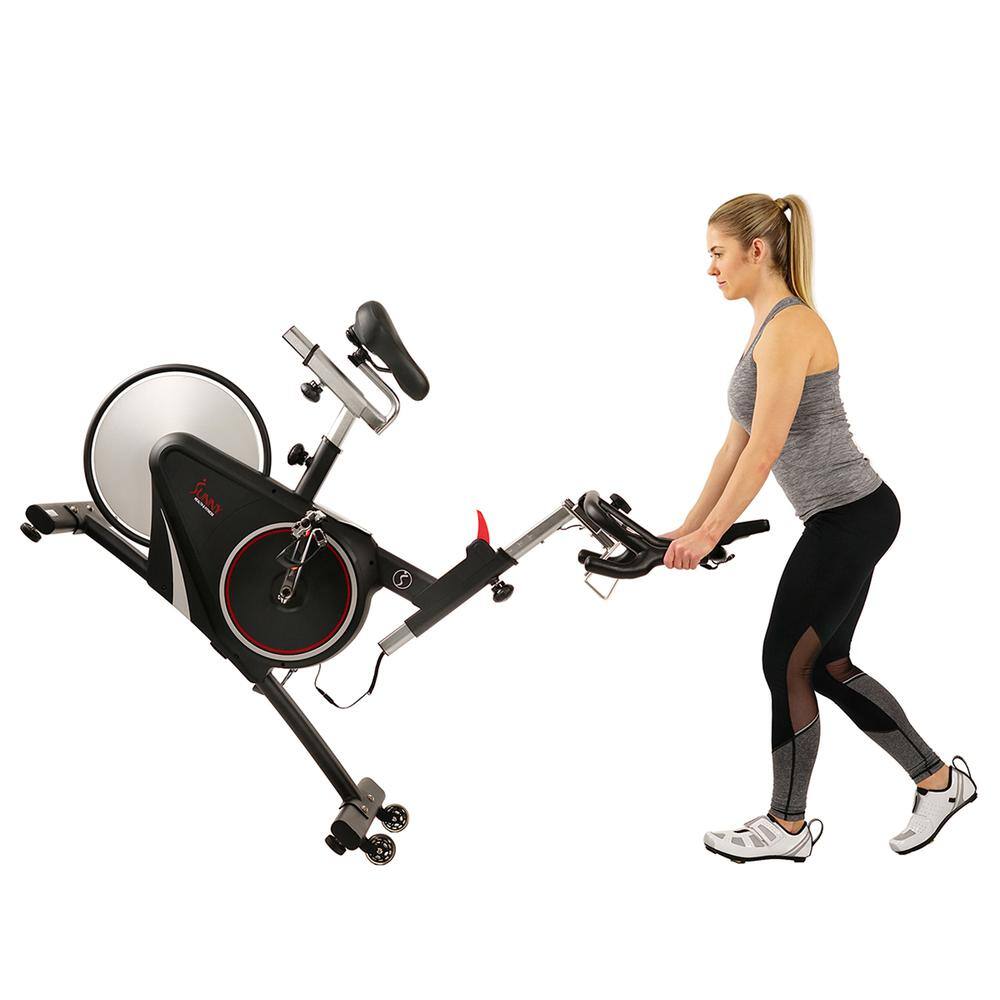 Alt View 2. Sunny Health & Fitness - Belt Drive Magnetic Indoor Cycling Bike - Black/White.