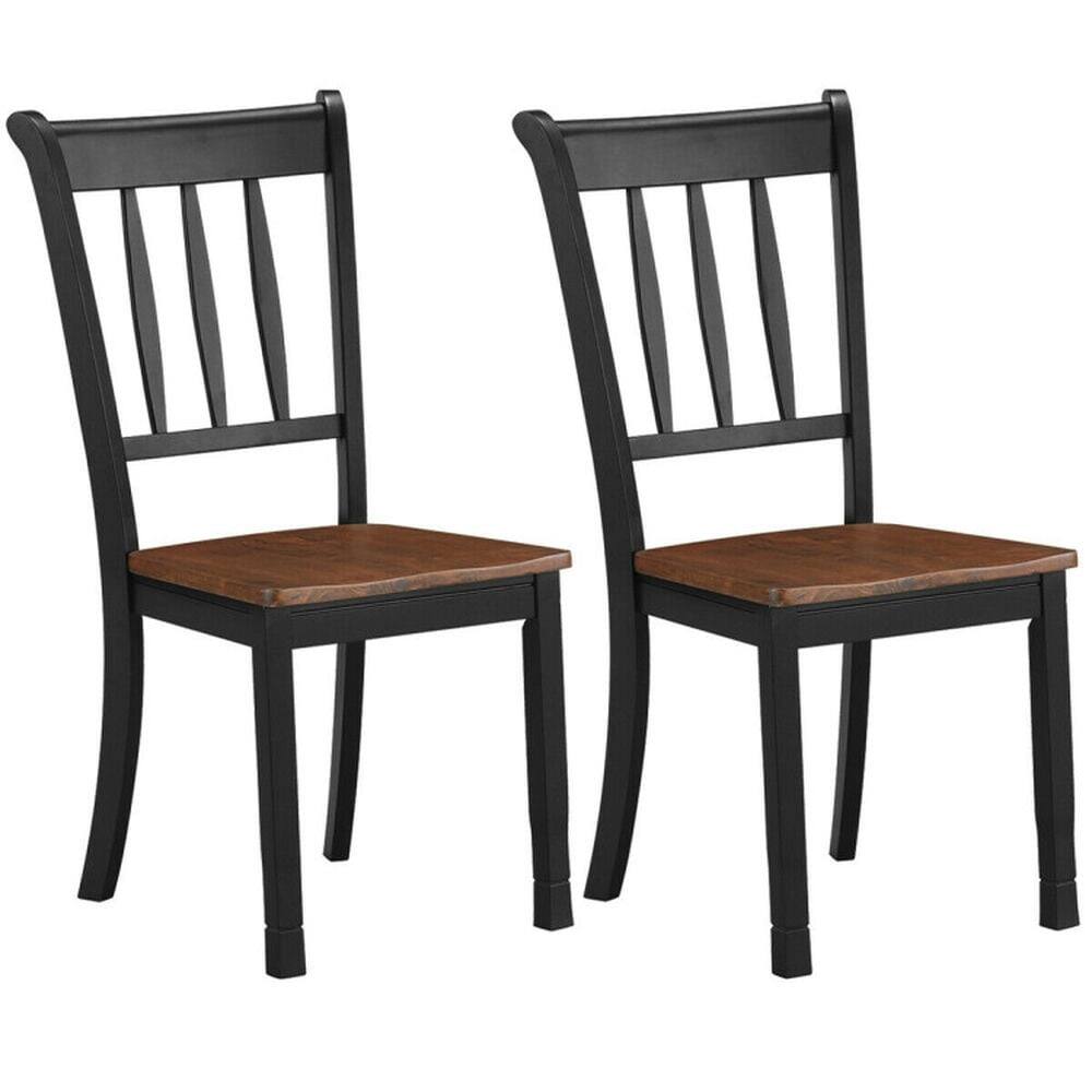 Alt View 2. Kadyn - Dining Chairs, Kitchen Chairs Trattoria Chairs,2 Pieces Solid Whitesburg Spindle Back Wood Dining Chairs-Black - Black.