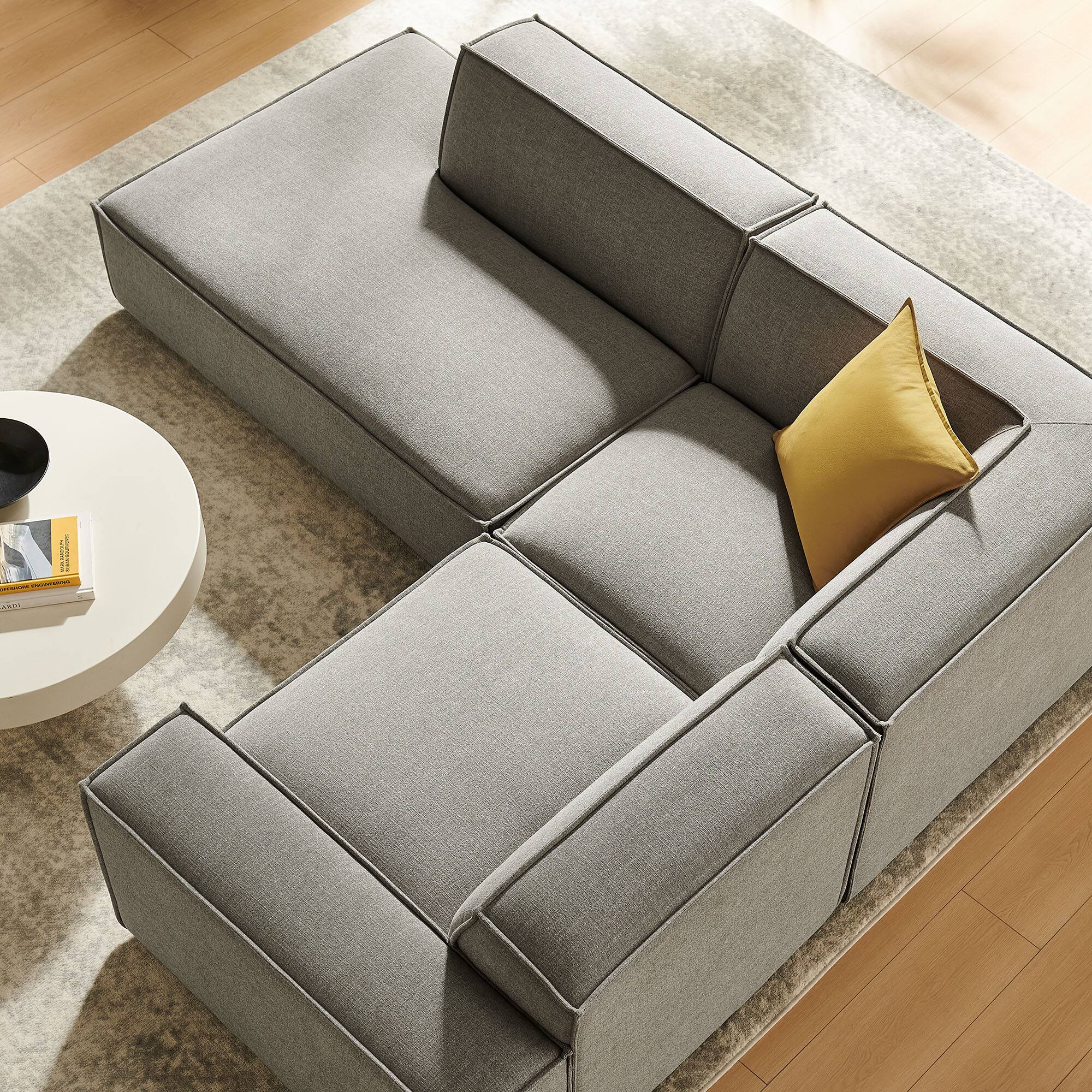 Alt View 9. Modway - Restore 3-Piece Performance Fabric Upholstered Modular L-Shaped Sectional Sofa by Modway - Pewter.