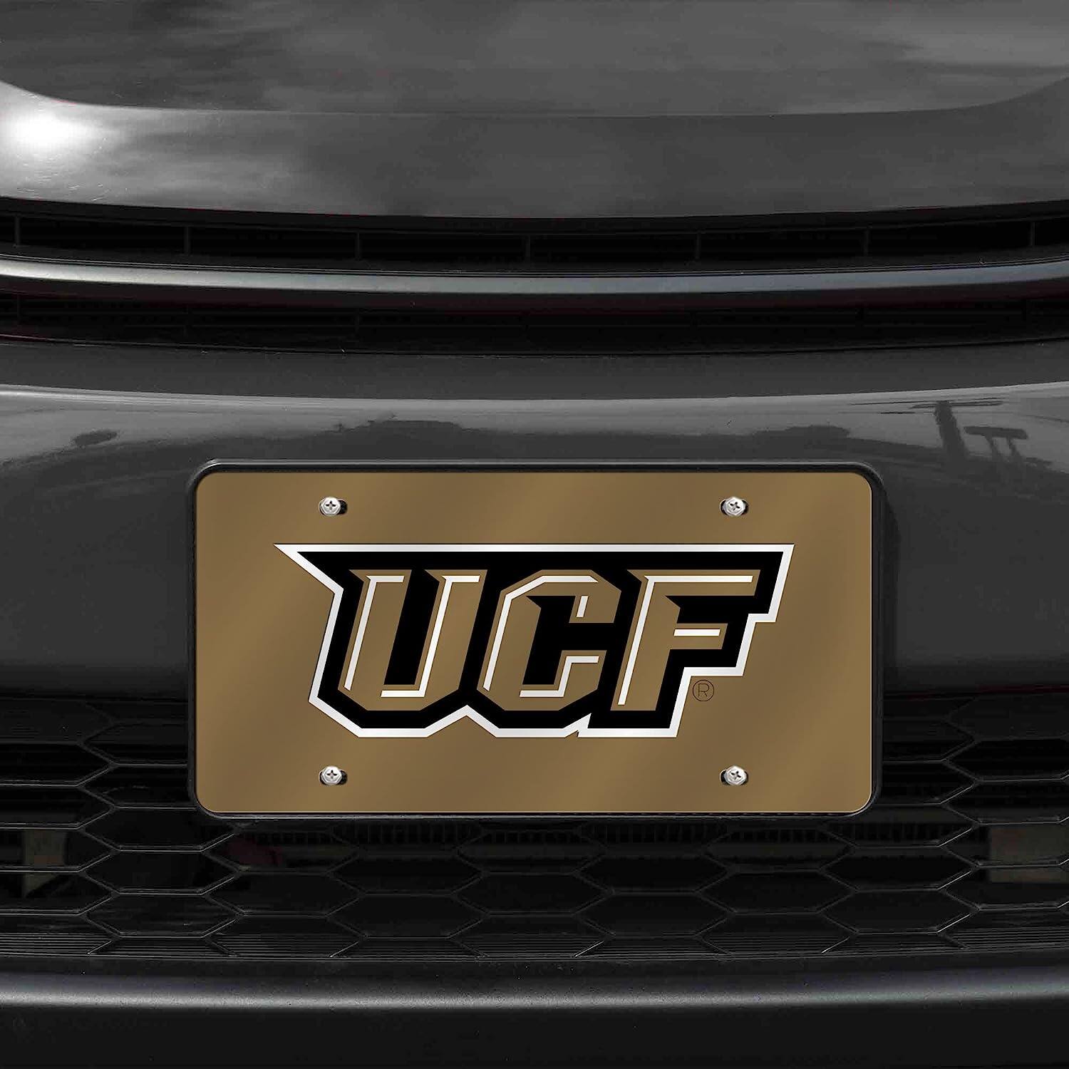Alt View 1. Rico Industries - Central Florida Knights UCF Gold Mirrored Laser Cut License Plate Laser Tag - Multi.
