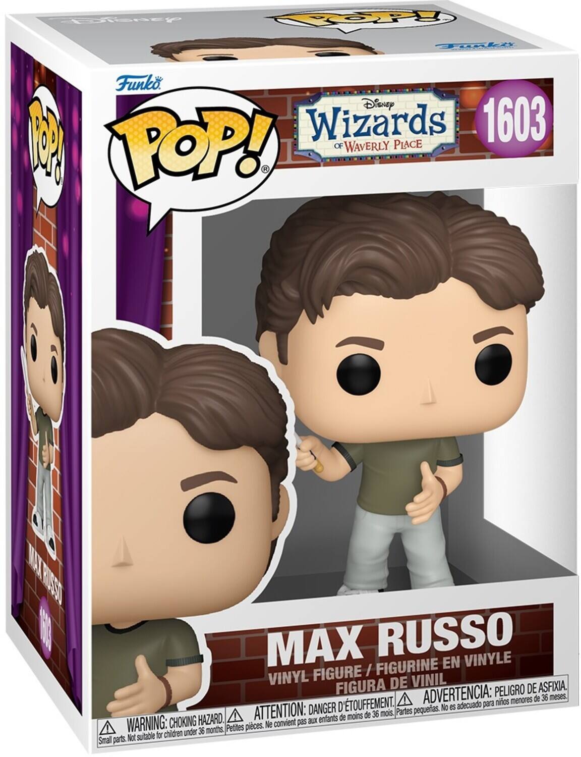 Disney  
Wizards of Waverly Place  

Funko  
POP!  

1603  

MAX RUSSO  
VINYL FIGURE / FIGURINE EN VINYLE / FIGURA DE VINIL  

WARNING: CHOKING HAZARD. Small parts. Not suitable for children under 36 months.  
ATTENTION: DANGER D'ÉTOUFFEMENT. Petites pièces. Ne convient pas aux enfants de moins de 36 mois.  
ADVERTENCIA: PEIGRO DE ASFIXIA. Partes pequeñas. No es adecuado para niños menores de 36 meses.