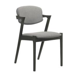 Manhattan Lane - 21 Inch Side Chair, Set of 2, Gray Fabric Upholstery, Clean Angled Legs - Gray, Black
