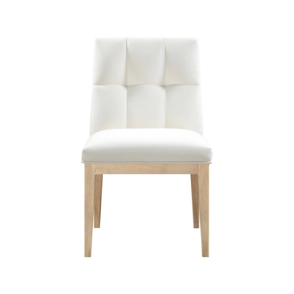 Alt View 1. Meridian Furniture - Adrian Cream Vegan Leather Dining Side Chair, Set of 2 - Beige.