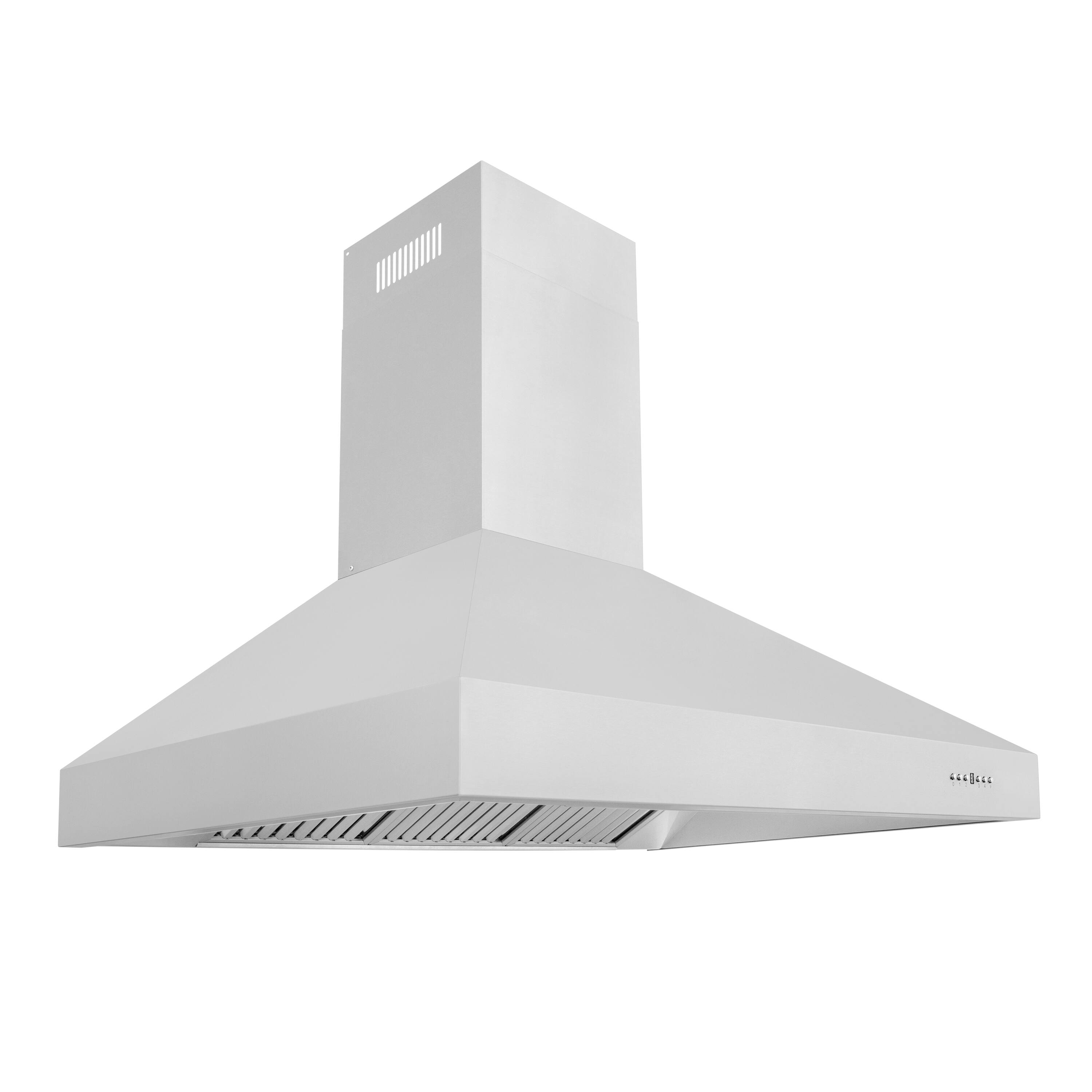 Left. ZLINE - ZLINE 48 in. Ducted Wall Mount Range Hood with Dual Remote Blower in Stainless Steel (697-RD-48) - Stainless Steel.