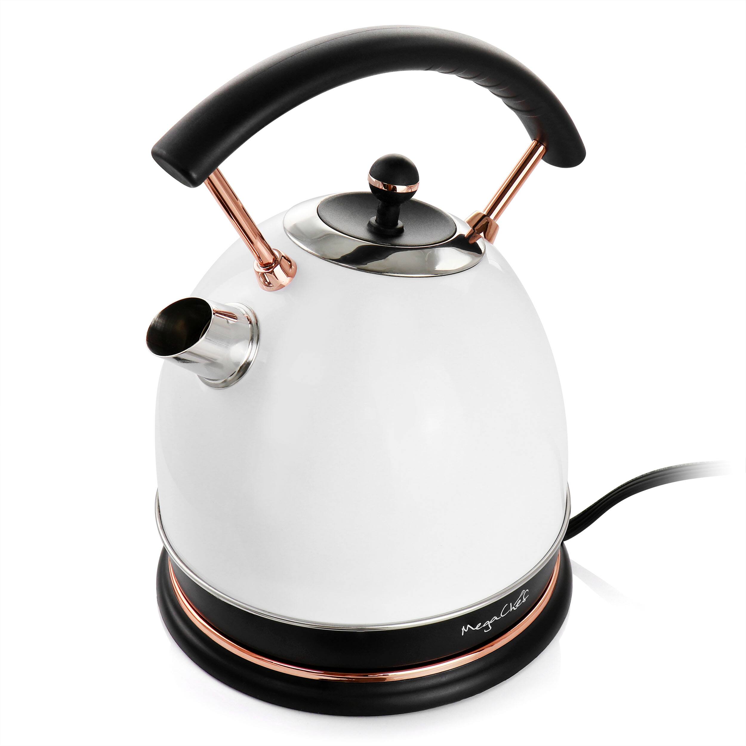 Alt View 2. MegaChef - MegaChef 1.9 Quart Half Circle Electric Tea Kettle in White - White.