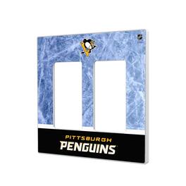 Keyscaper - Pittsburgh Penguins Wordmark Double Rocker Lightswitch Plate - Multicolor