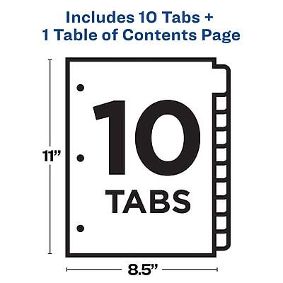 Includes 10 Tabs + 1 Table of Contents Page

10 Tabs

11" x 8.5"
