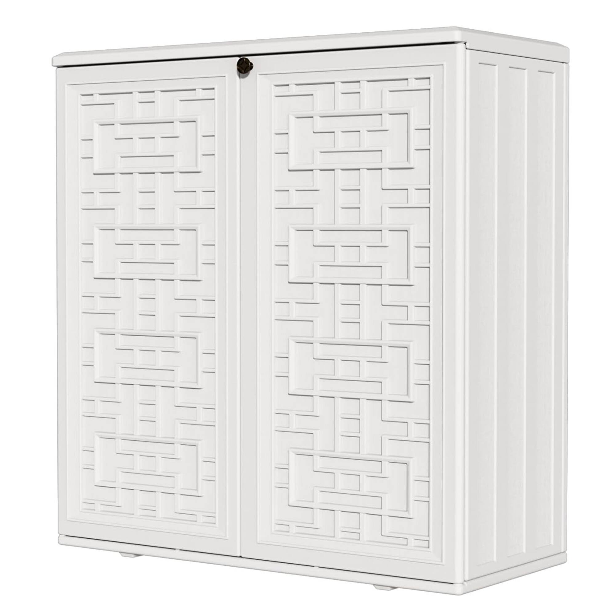 Front. Yardgrace - 37 Inch Outdoor Storage Shed Weather Resistance, Horizontal Outdoor Storage Box Cabinet for Garden, Patios, Backyards - White.