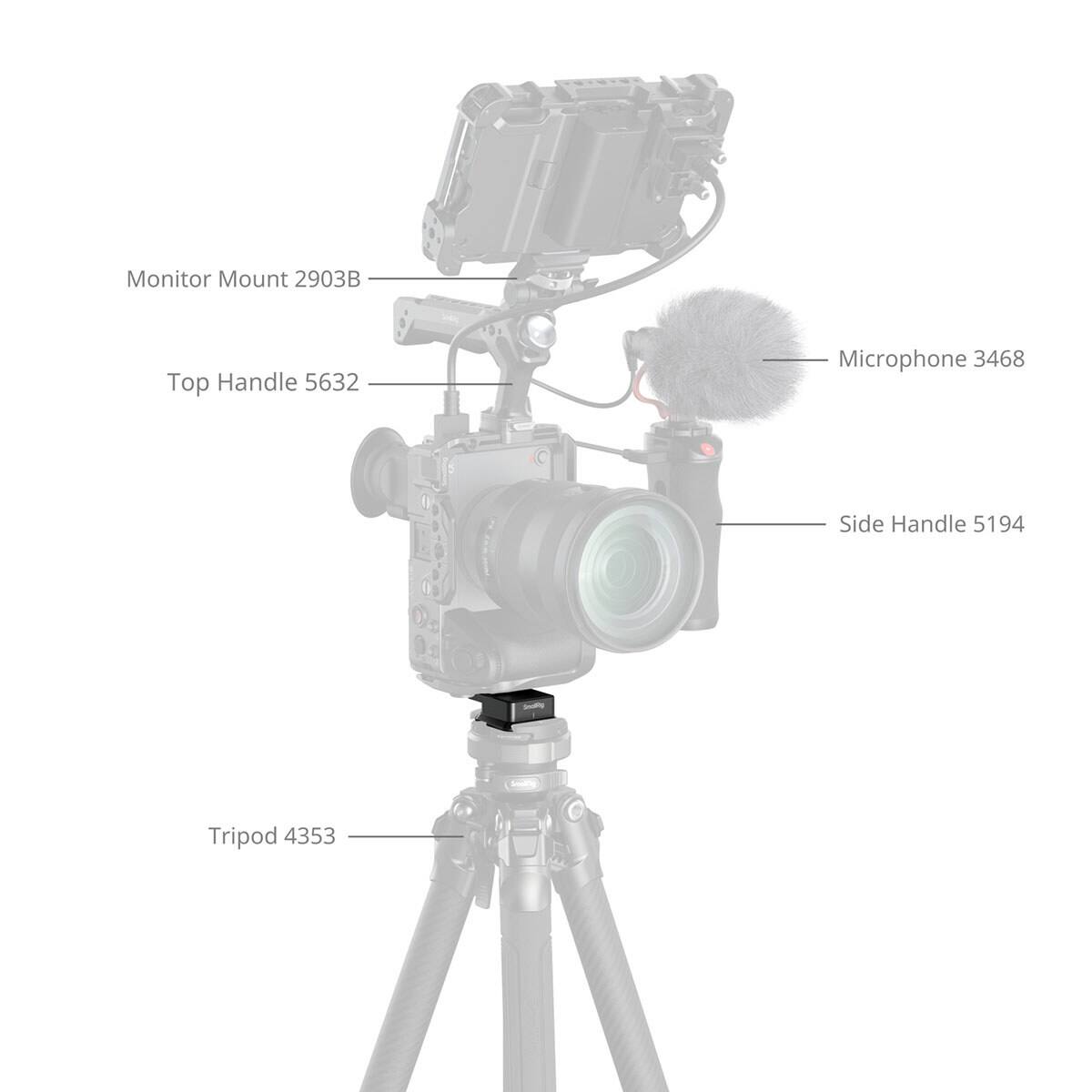 Monitor Mount 2903B  
Top Handle 5632  
Microphone 3468  
Side Handle 5194  
Tripod 4353