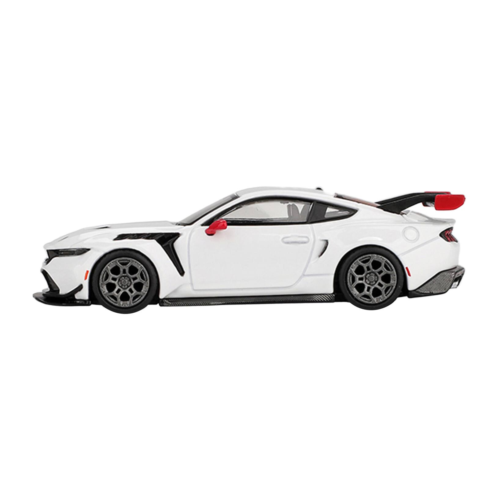 Alt View 2. True Scale Miniatures - Ford Mustang GTD "Spirit of America" White with Red and Blue Stripes Limited Edition 1/64 Diecast Model Car by Mini GT.