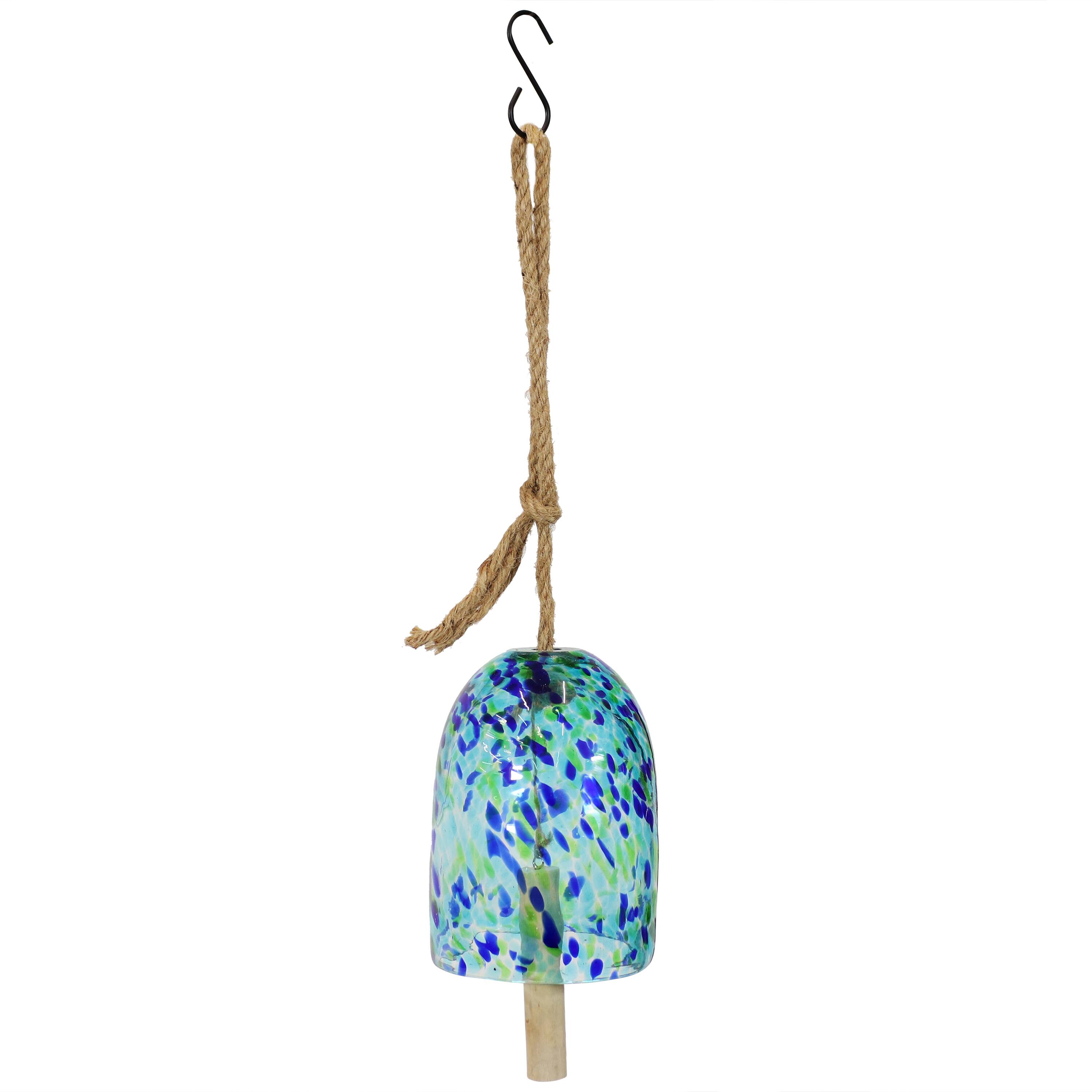 Alt View 7. Sunnydaze - Natural Melody Glass Wind Chime Bell - 7.5 in - Blue Freeze.
