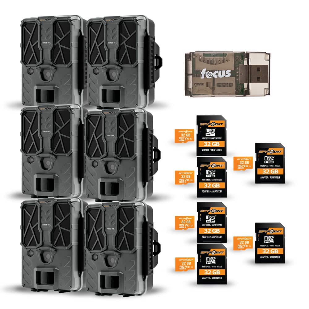 Spypoint - Force 48 Trail Camera - 48MP Photo, 720p Video (Pack of 6) Bundle