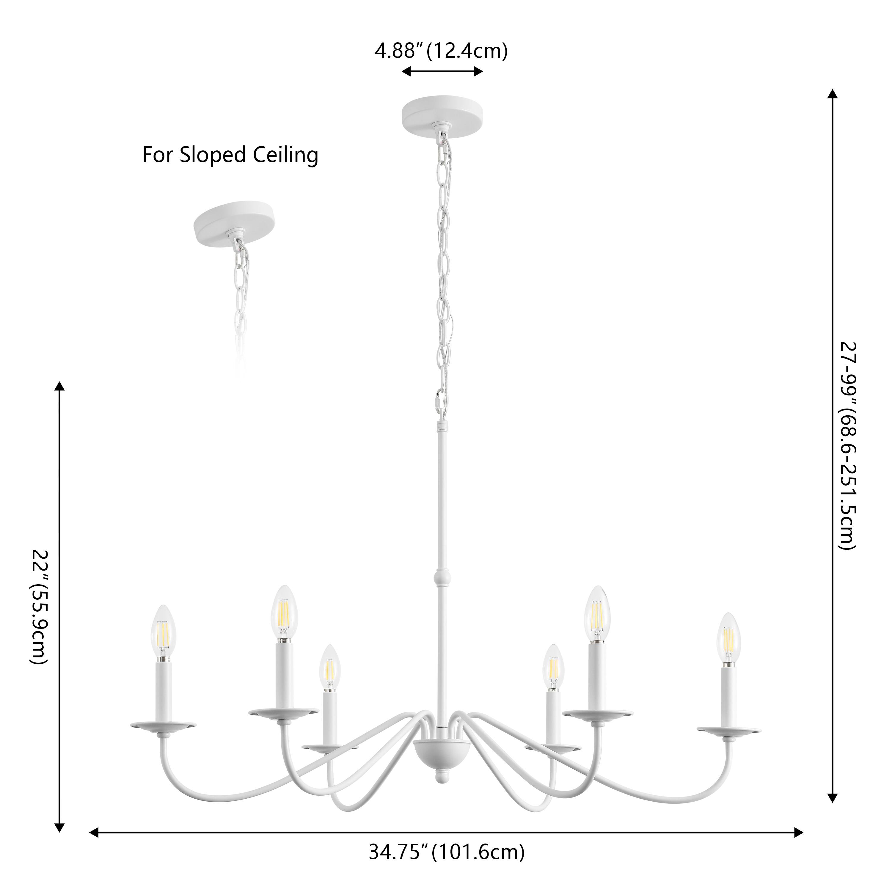 4.88" (12.4cm) For Sloped Ceiling  
22" (55.9cm)  
N - 27-99" (68.6-251.5cm)  
34.75" (101.6cm)
