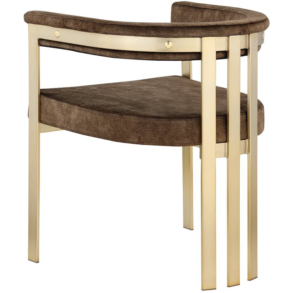 Alt View 1. Meridian Furniture - Marcello Brown Velvet Dining Chair, Set of 2 - Brown.