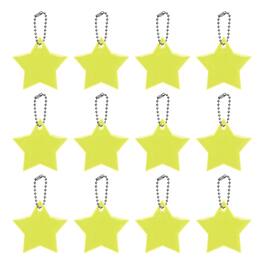Unique Bargains - Safety Reflector, Reflective Tags Pendant Star Shaped Safety Keychain with Chain - Fits Keychain/Purses/Cycling/Running - Grass Green