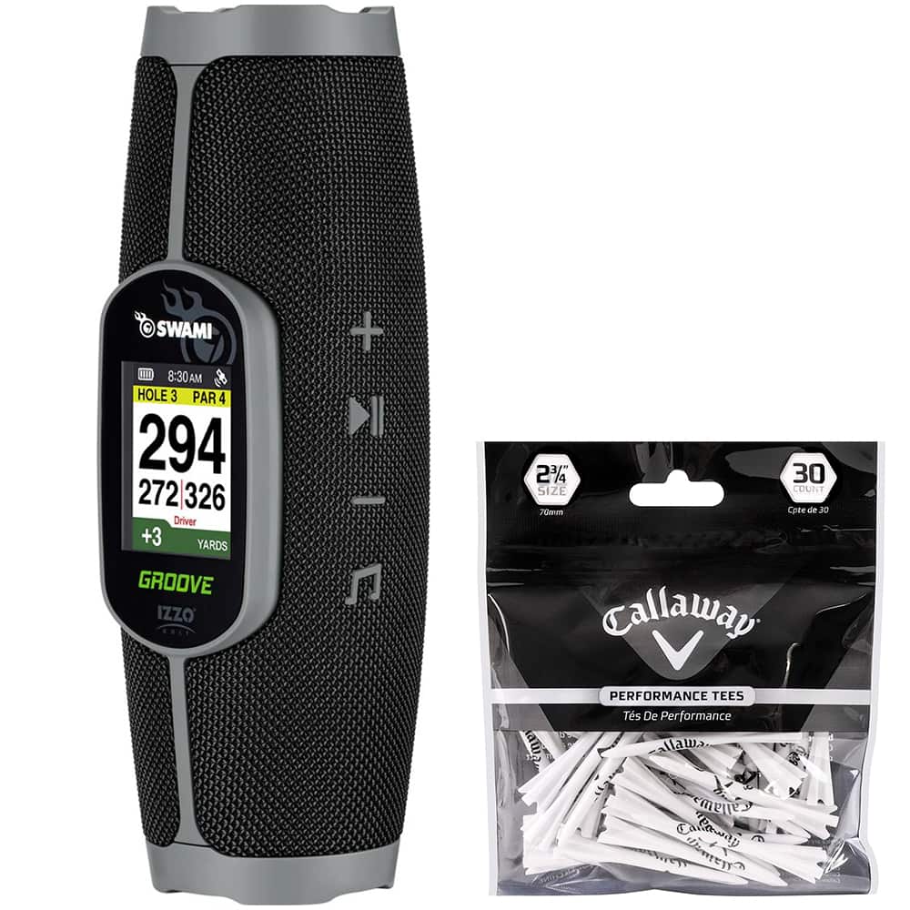 Izzo - Swami Groove Golf GPS Speaker Bundle w/ Performance Plastic Golf Tees
