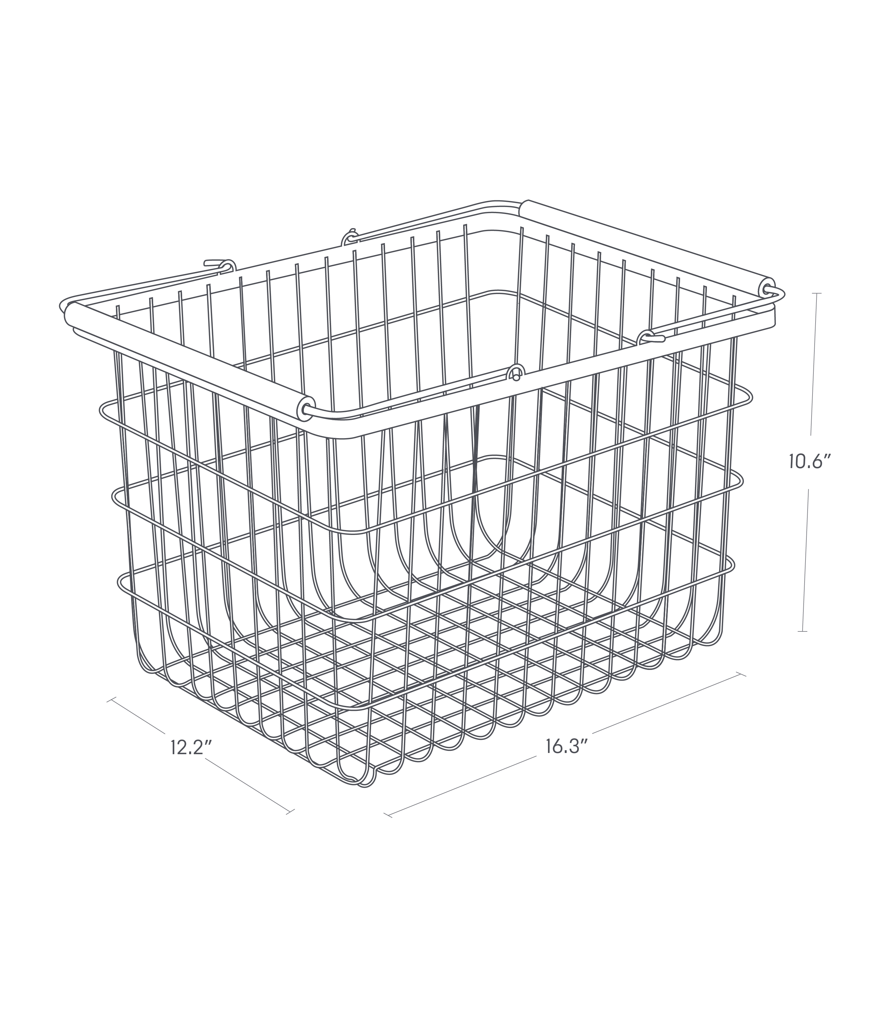 Left. Yamazaki Home - Wire Basket - Two Sizes - White.