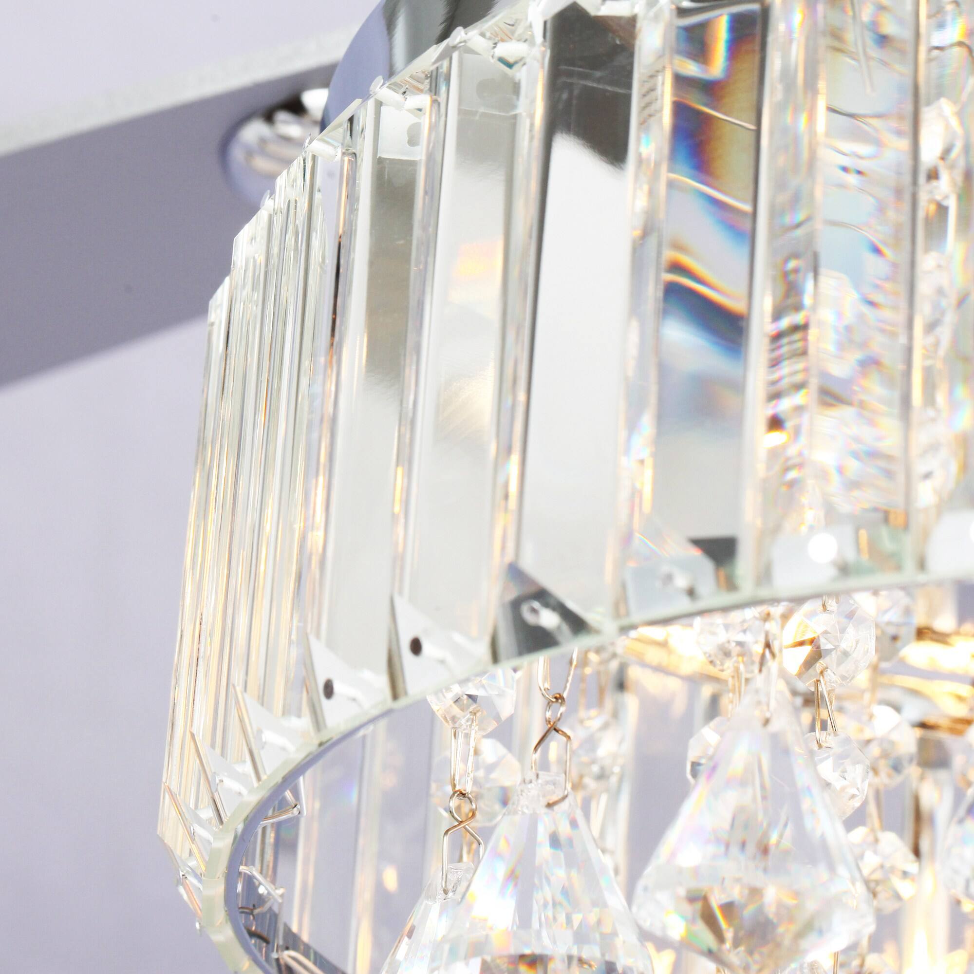 Alt View 5. Parrot Uncle - 52" Modern Chrome Crystal Indoor Ceiling Fan Chandelier with Remote - Black.