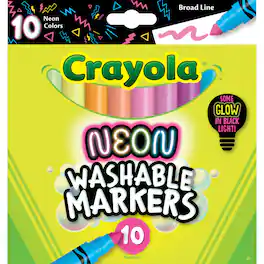 Crayola - Washable Neon Broad Line Markers Pack of 10 - Assorted