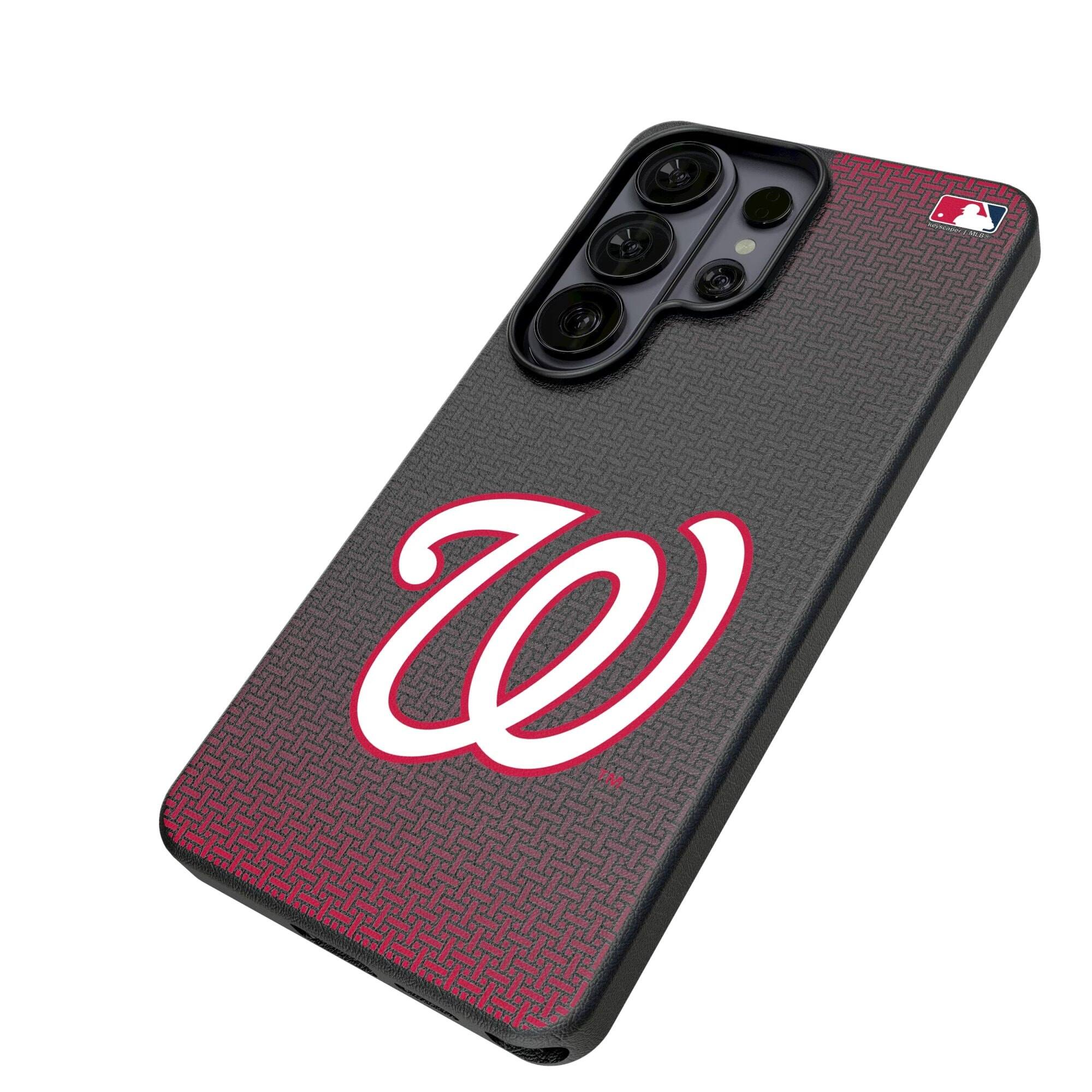 Alt View 1. Keyscaper - Washington Nationals Linen Galaxy Magnetic Bump Case - S25 - Black.