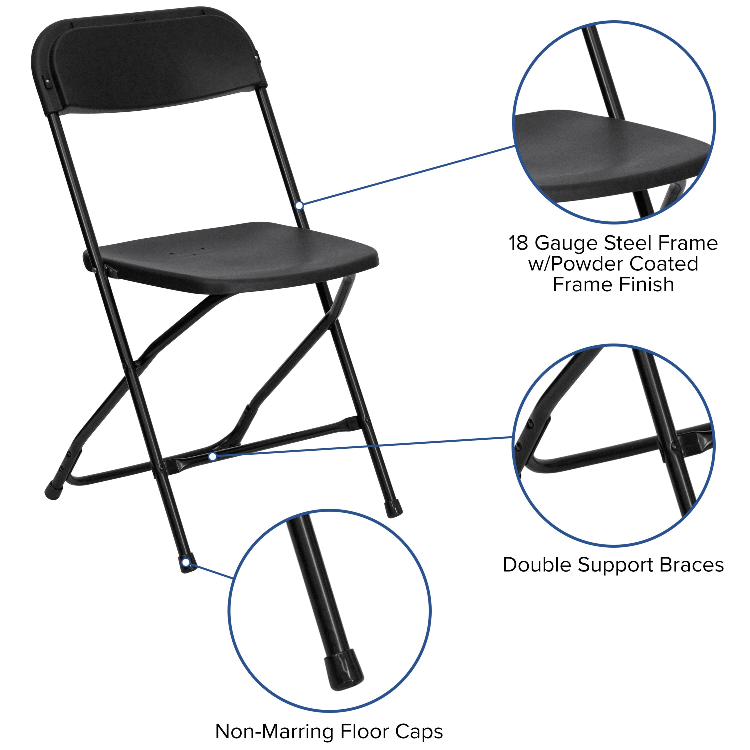 18 Gauge Steel Frame w/Powder Coated Frame Finish  
Double Support Braces  
Non-Marring Floor Caps