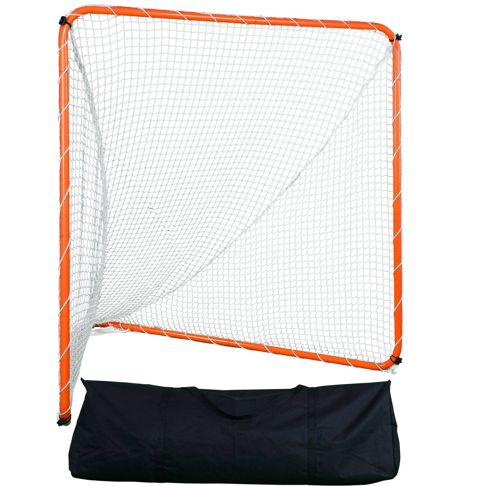 VEVOR - Lacrosse Goal, 6' x 6' Lacrosse Net, Steel Frame Backyard Lacrosse Training Equipment - Orange