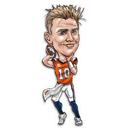 Sporticulture - Bo Nix Metal Caricature Wall Art - Orange
