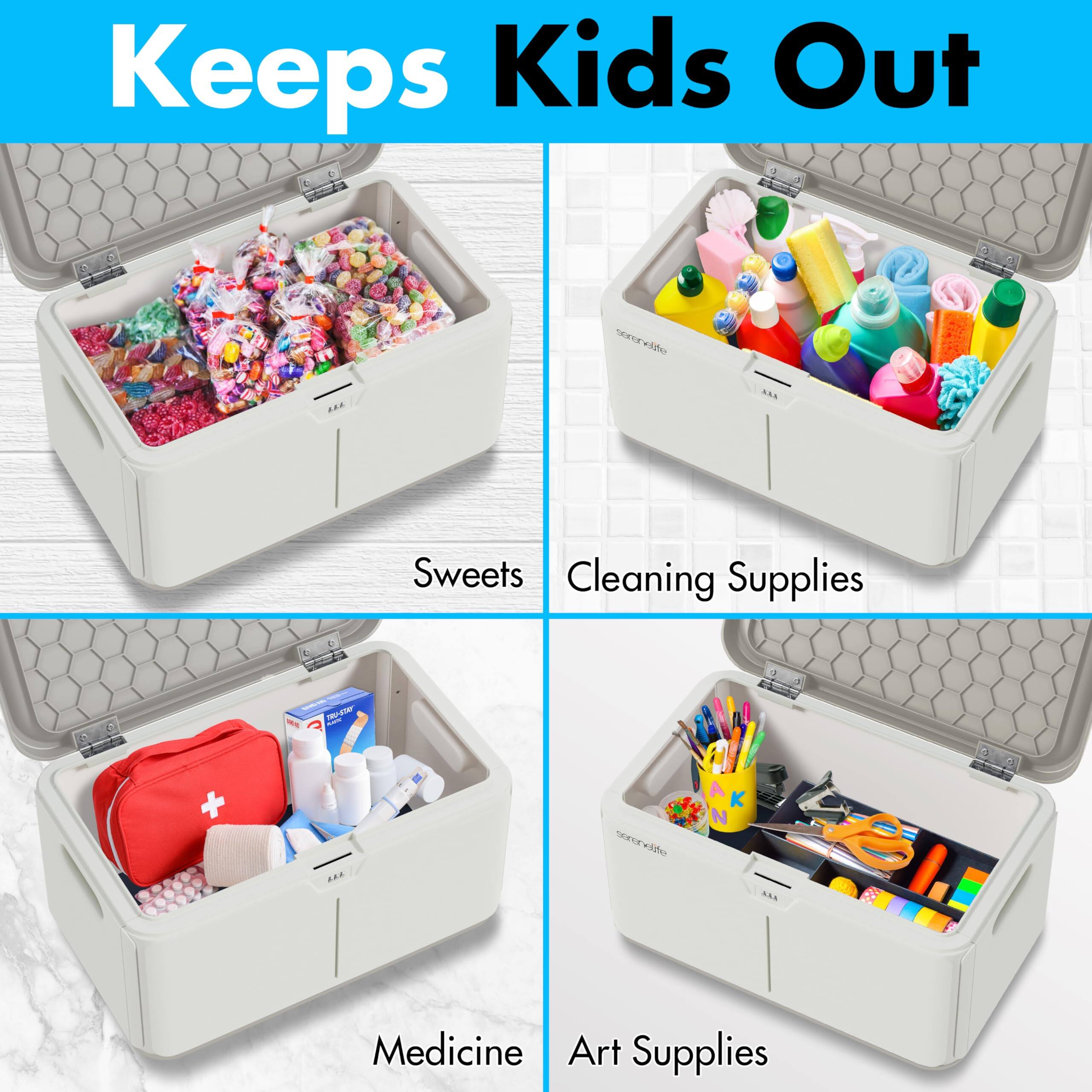 Keeps Kids Out

Sweets  
Cleaning Supplies  
Medicine  
Art Supplies