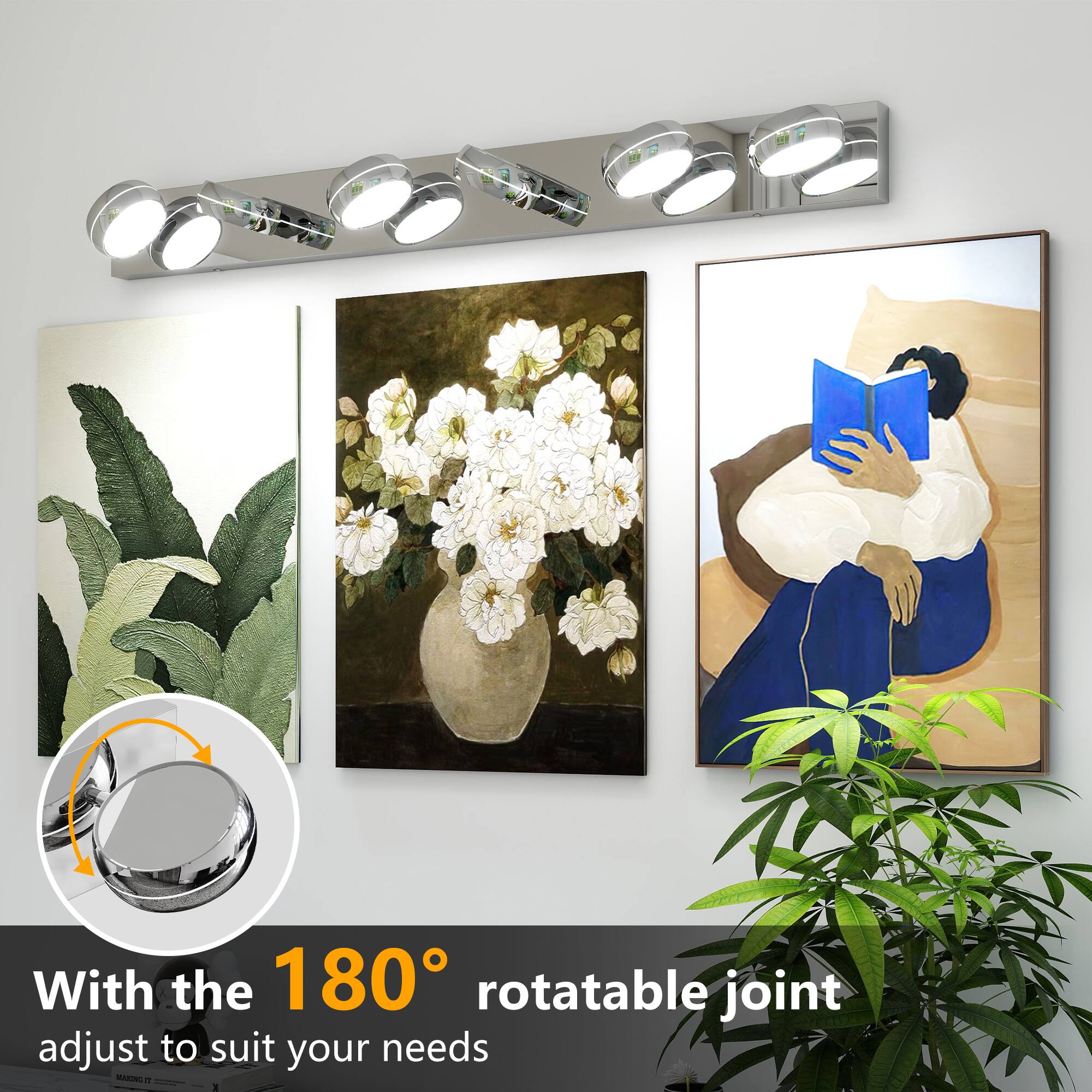 With the 180° rotatable joint adjust to suit your needs.