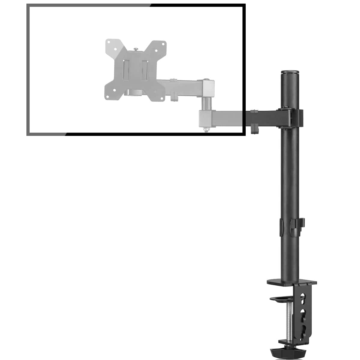 Hirose Alice - Monitor Mount Single Fully Adjustable Arm Fits One Screen 13-32 Inch For Computer 13 15 17 19 20 22 23 24 26 - 40cm pôle