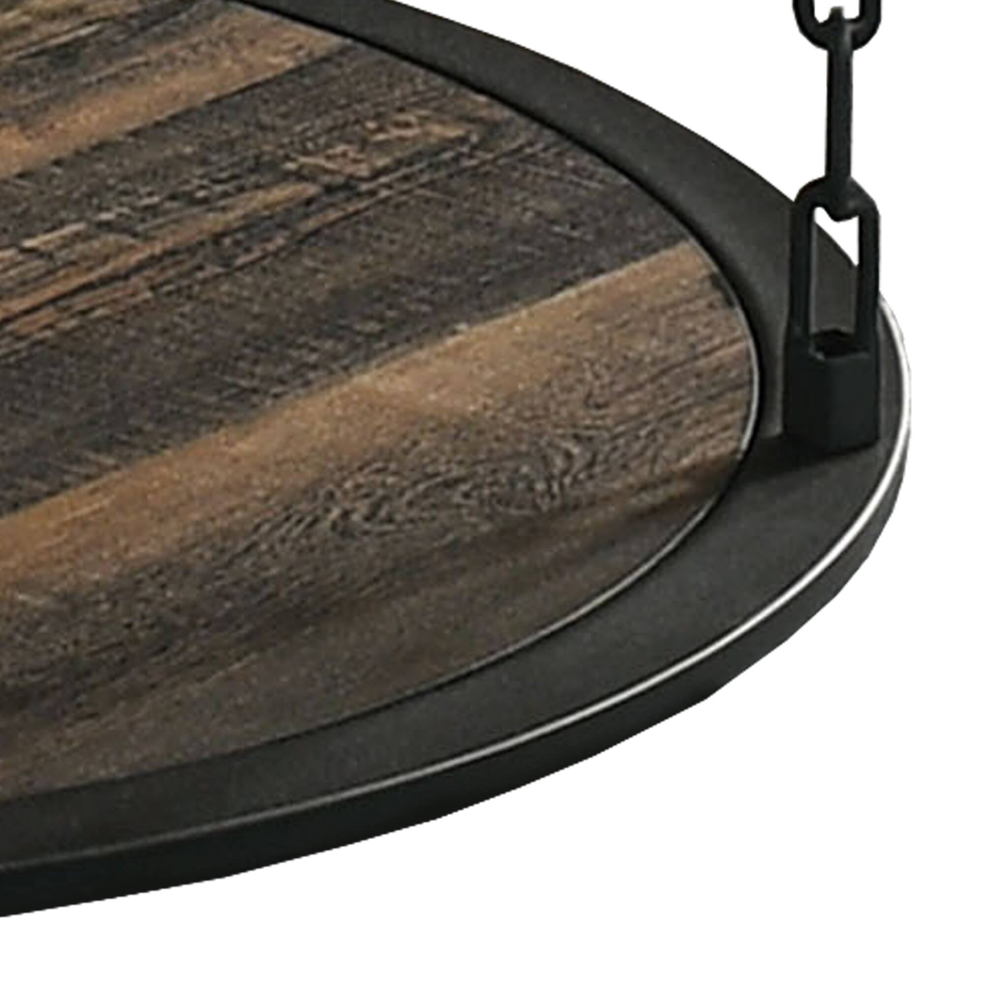 Alt View 2. Vaczon - 3-Piece Coffee Table Set with 2-Tier Storage, Industrial Metal Frame, and Decorative Chain Pole for Living Room, Kitchen - Dark Brown.