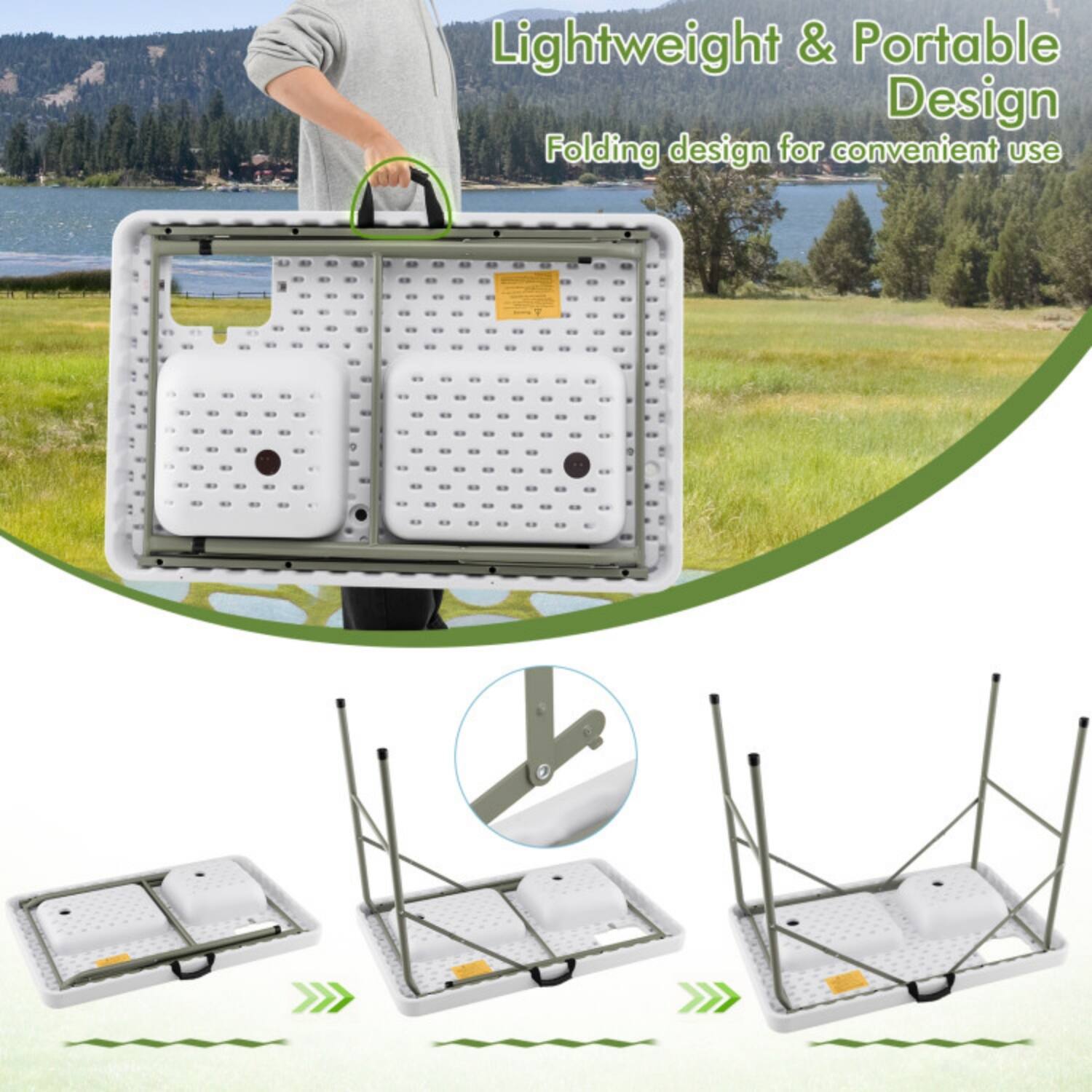 Lightweight & Portable Design  
Folding design for convenient use