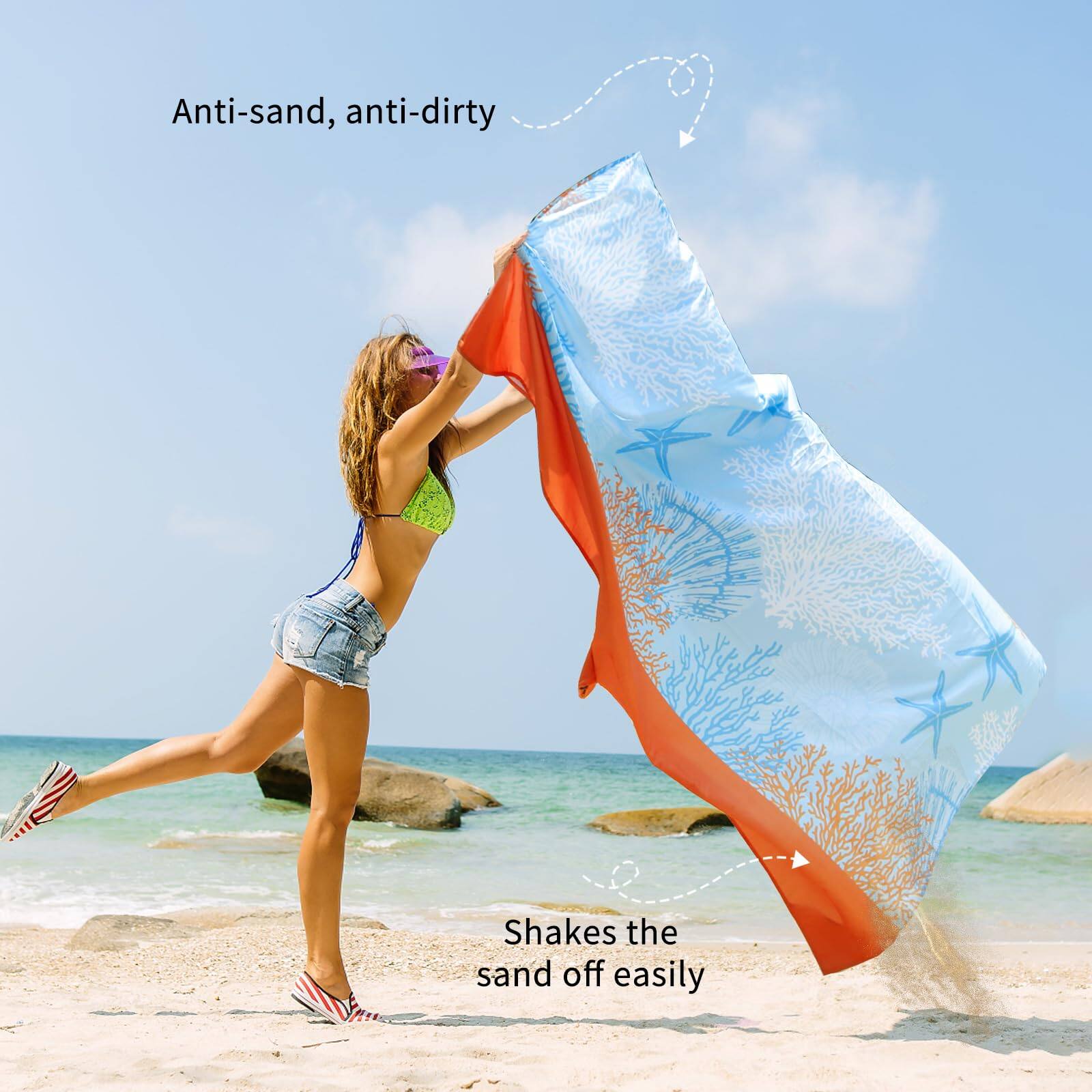 Anti-sand, anti-dirty

Shakes the sand off easily
