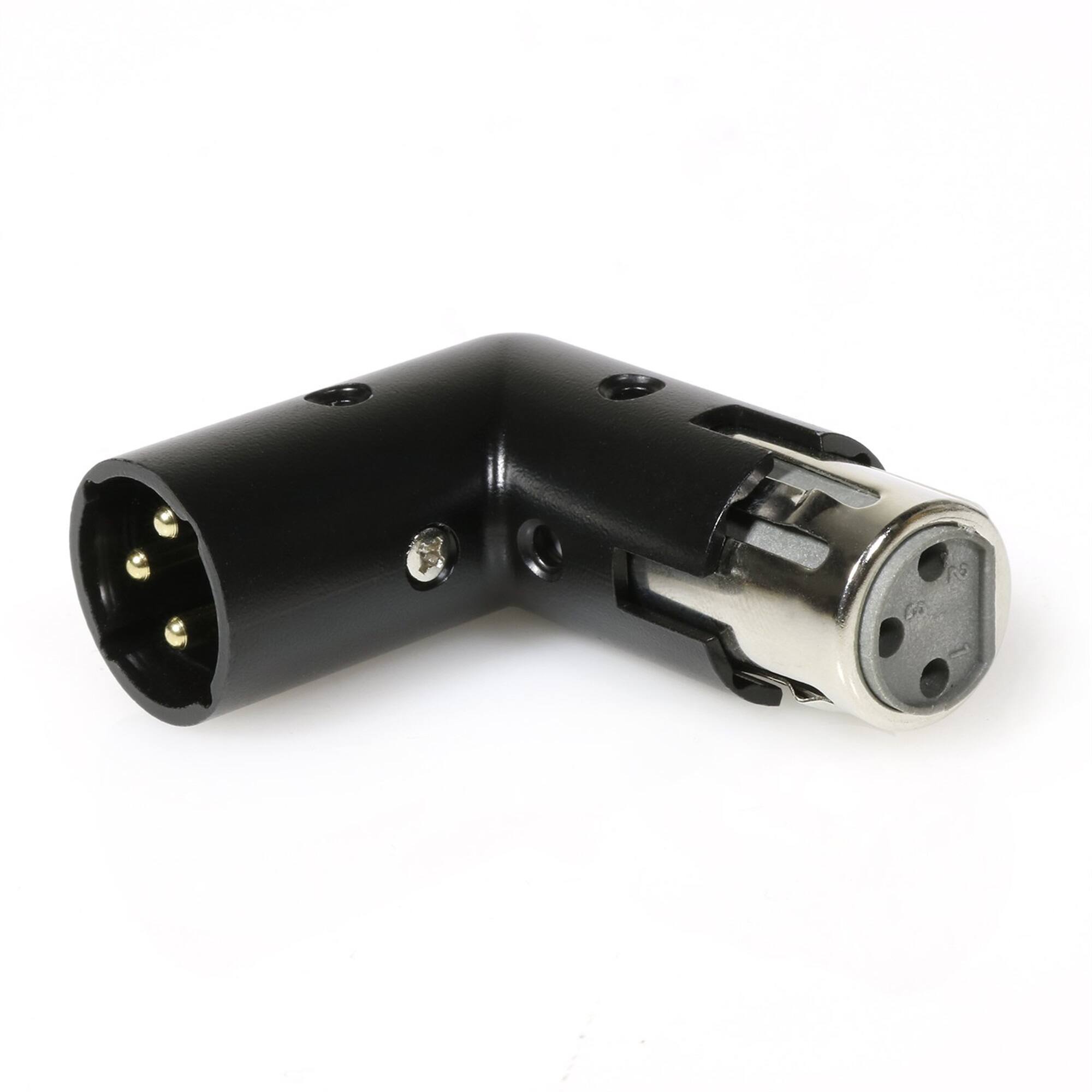 Alt View 3. Lyxpro - XLR Angle Adapter, Male & Female 90 Degree XLR Elbow with 4 Different Angles - Black.