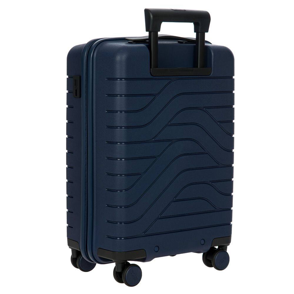 Left. Bric's - Ulisse 21" Expandable Spinner with Pocket, Ocean Blue - Ocean Blue.