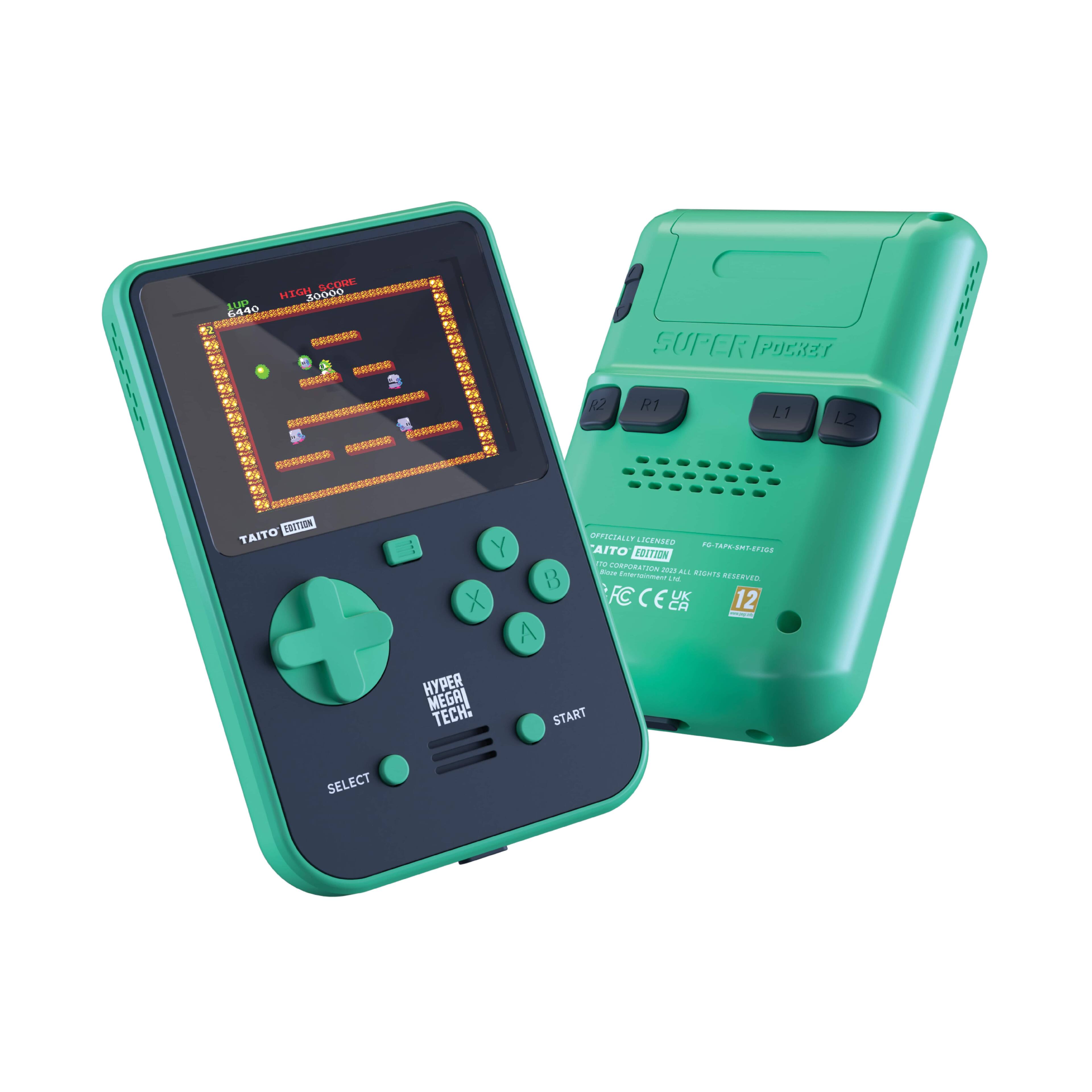 Left. Blaze Entertainment - Hyper Mega Tech! Taito Super Pocket - Green/Black.