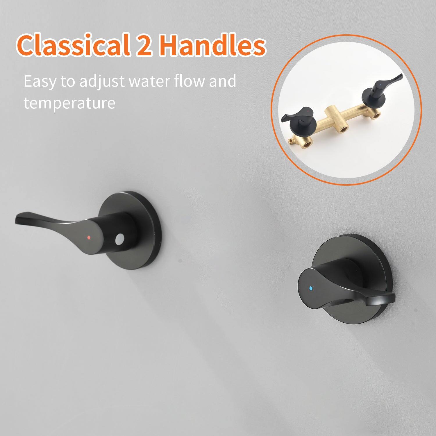 Classical 2 Handles

Easy to adjust water flow and temperature