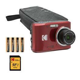 Kodak - PIXPRO FZ45 Friendly Zoom Digital Camera and Travel Case Bundle - Red