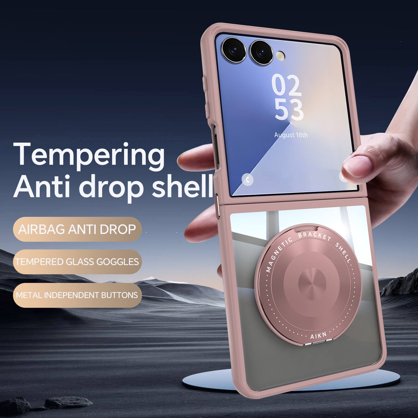 Tempering Anti drop shell  
AIRBAG ANTI DROP  
TEMPERED GLASS GOGGLES  
METAL INDEPENDENT BUTTONS  
02 53 August 18th  
BRACKET MAGNETIC SHELL  
AIKN