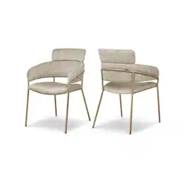 Meridian Furniture - Yara Stone Velvet Dining Chair, Set of 2 - Gray