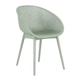 Mondawe - 2pcs Modern PP Plastic Lounge Chairs - Pale Green