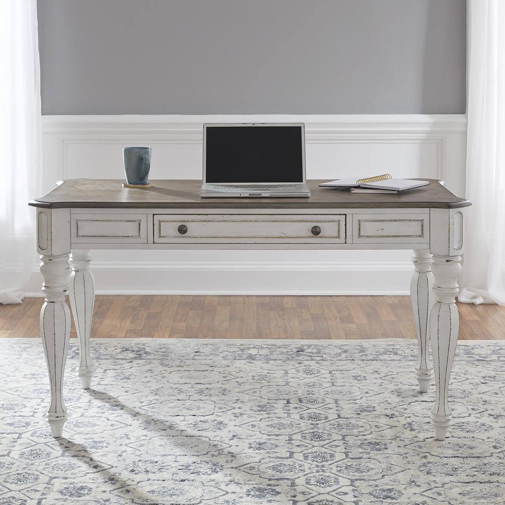 Alt View 2. Liberty Furniture Industries - Magnolia Manor Lift Top Writing Desk in Antique White - White.