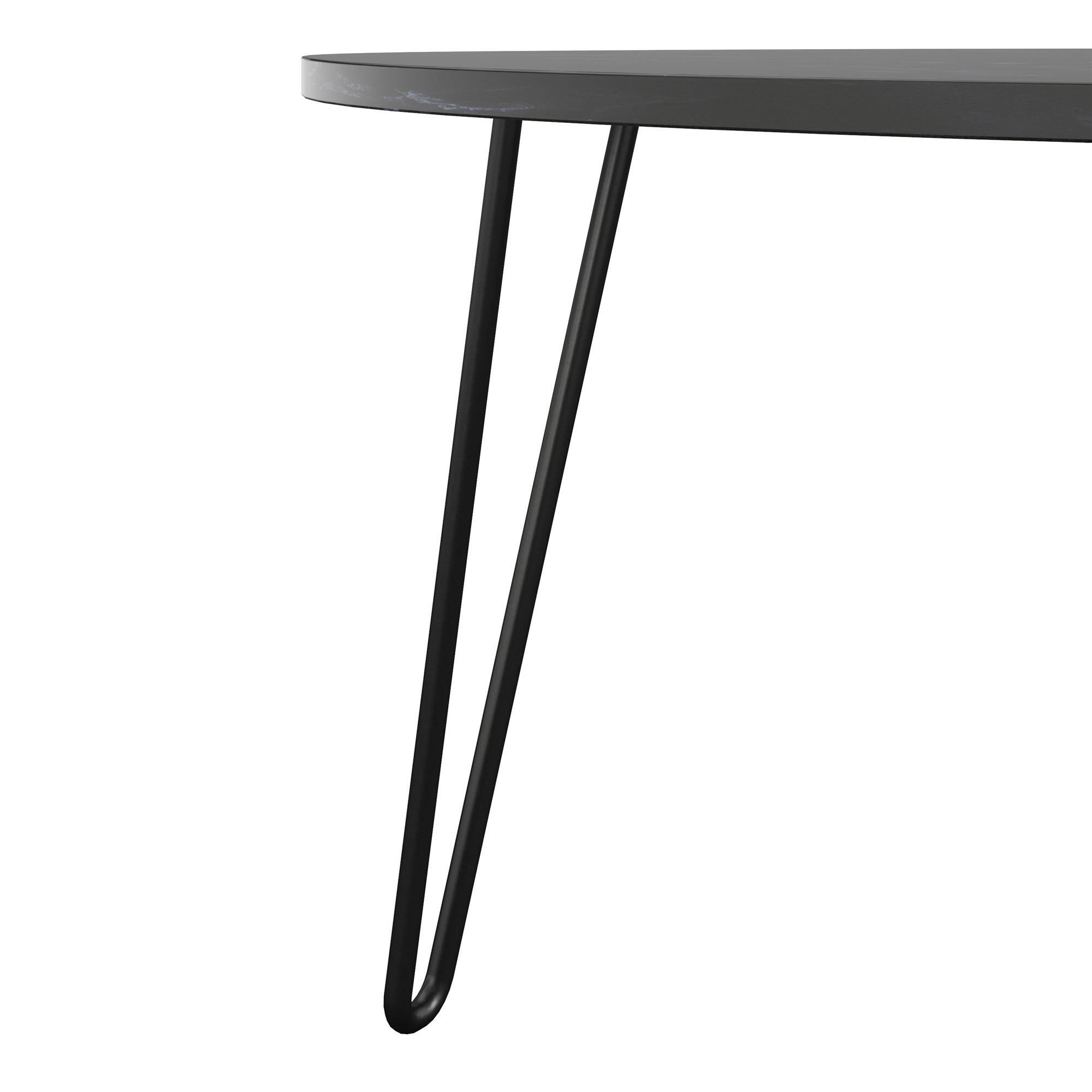 Alt View 2. Aukfa - Nesting Tables - PVC Particleboard & Metal Legs, 80lb Capacity Each, Large 32.7"W & Small 20"W, Minimal Assembly - Black.