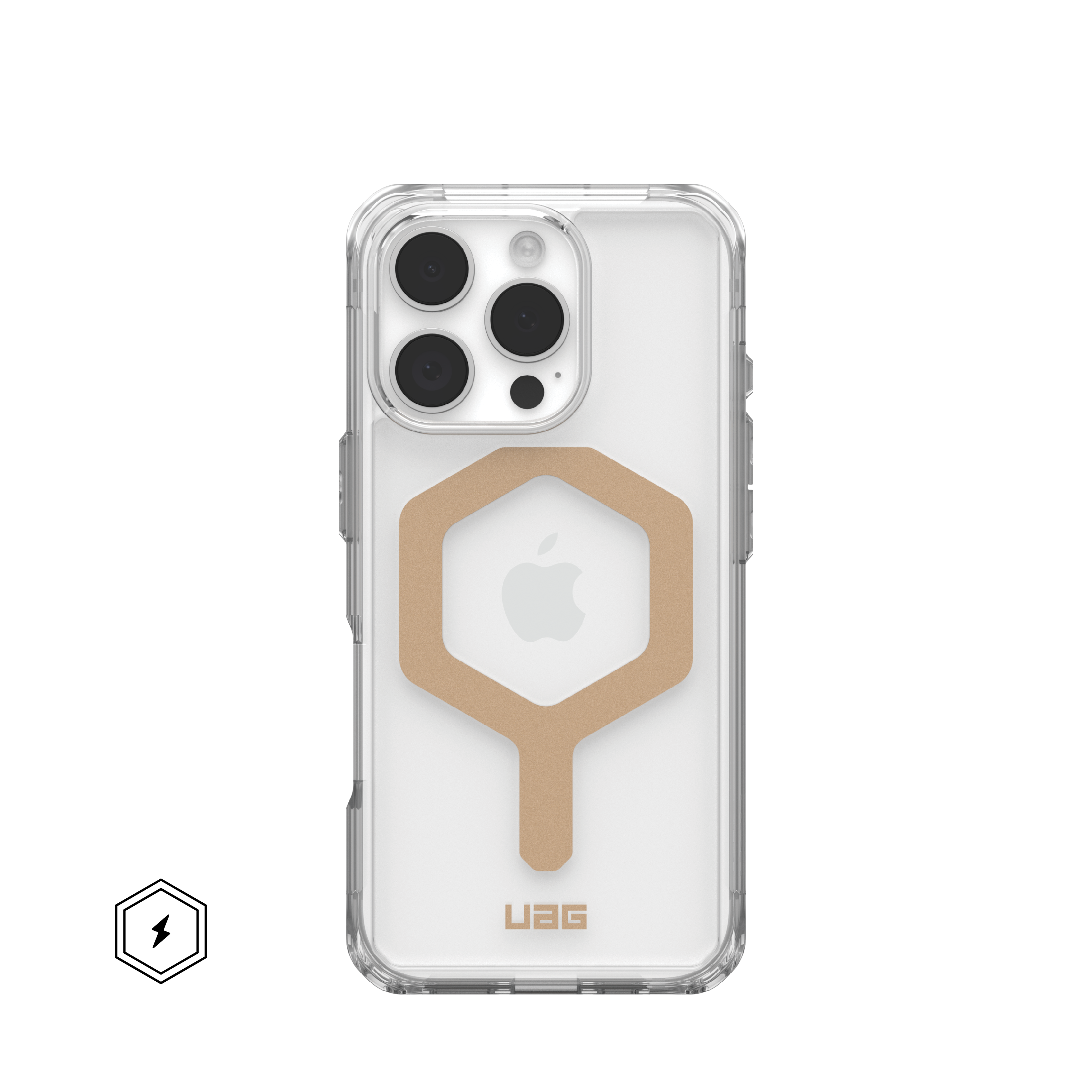 Front. UAG - Plyo Series Case with Magsafe for Apple iPhone 16 Pro - Ice/Gold.