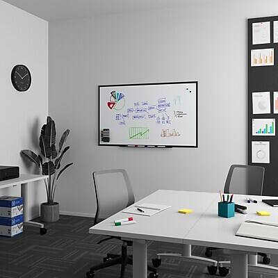 Alt View 1. TRU RED - TRU RED™ Magnetic Steel Dry Erase Board, Black Frame, 5' x 3' (TR61182) - Black.
