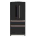 Forno Appliances - 33 in. Wide Luigi 18 Cu. Ft. Counter-Depth French Door Refrigerator with Antique Brass Handles - Black