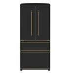 Forno Appliances - Luigi 18 Cu. Ft. French Door Refrigerator with Antique Brass Handles - Black