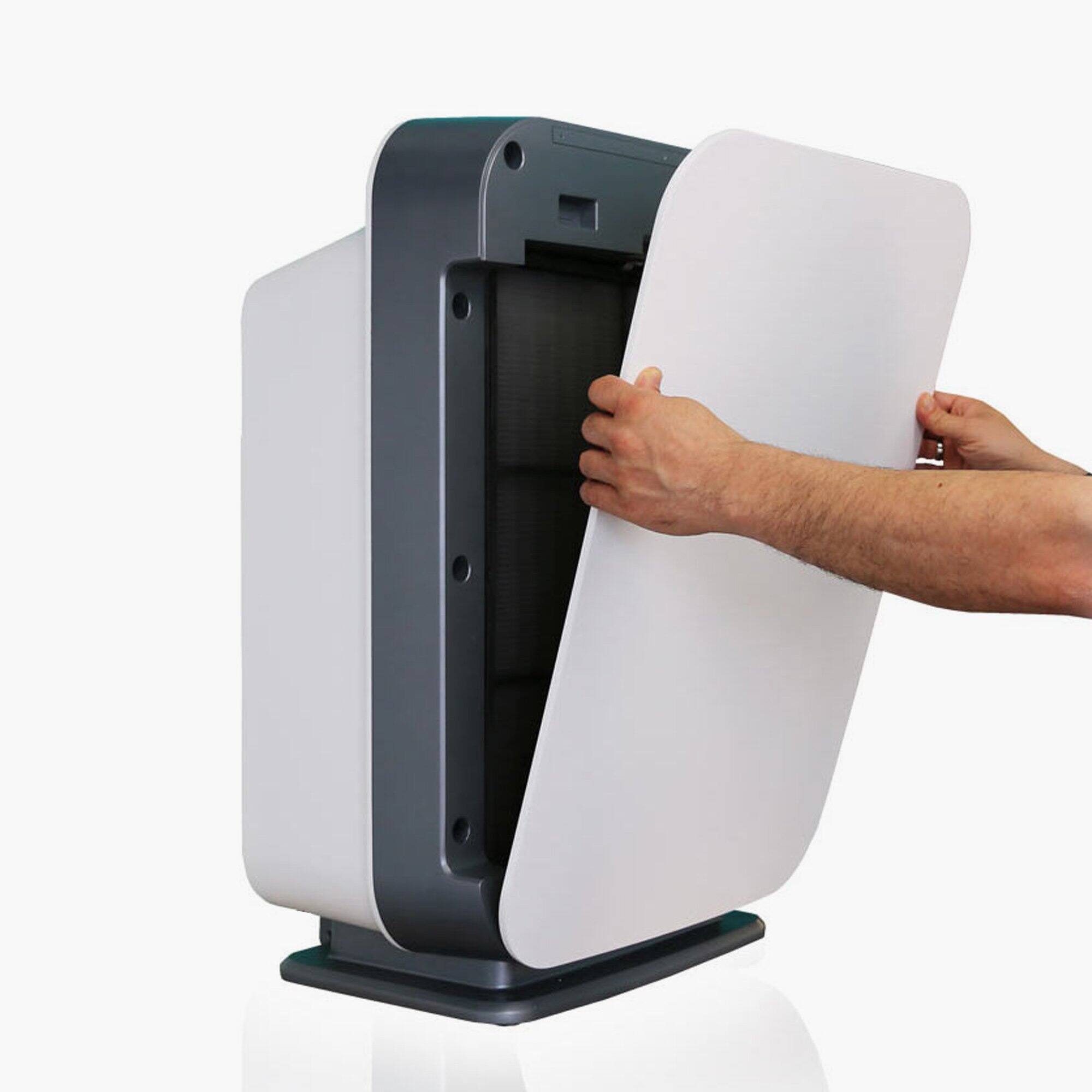 Left. Alen - BreatheSmart 75i 1300 SqFt Air Purifier with Fresh HEPA Filter for Allergens, Dust, Odors & Smoke - White.